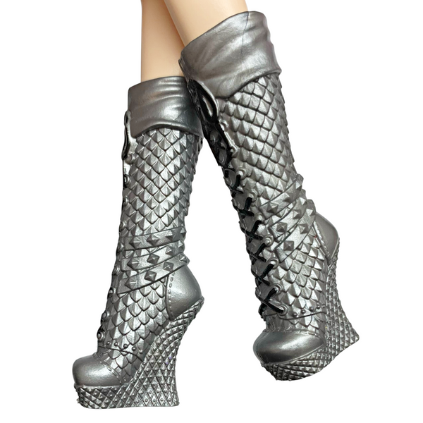 Ever After High Poppy O'Hair Dragon Games Doll Replacement Shoes Silver Boots
