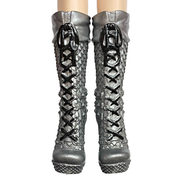 Ever After High Poppy O'Hair Dragon Games Doll Replacement Shoes Silver Boots