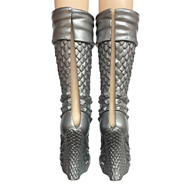 Ever After High Poppy O'Hair Dragon Games Doll Replacement Shoes Silver Boots