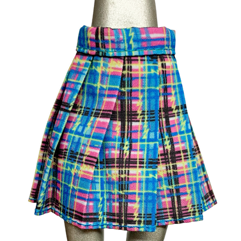 Monster High Frankie Stein G3 Doll Outfit Replacement Blue Plaid Pleated Skirt