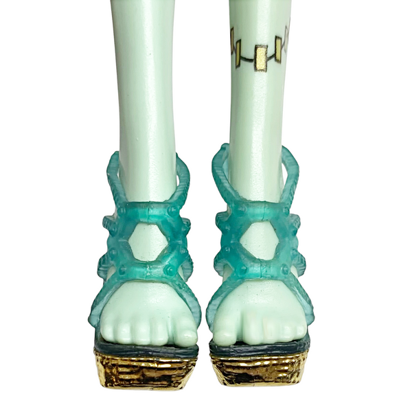 Monster High Frankie Stein 13 Wishes Doll Replacement Blue & Gold Shoes