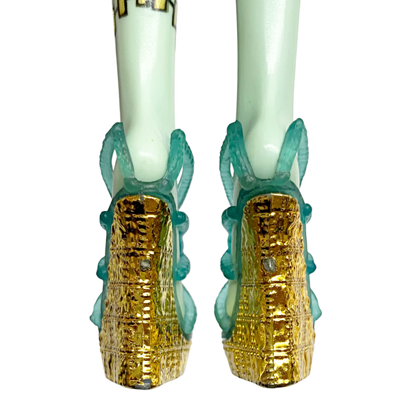 Monster High Frankie Stein 13 Wishes Doll Replacement Blue & Gold Shoes