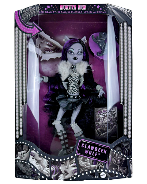 Monster High Reel Drama Black & White Collector Clawdeen Wolf Doll (HKN28)