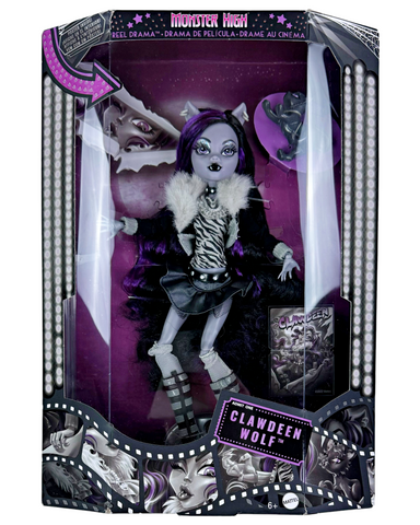 Monster High Reel Drama Black & White Collector Clawdeen Wolf Doll (HKN28)