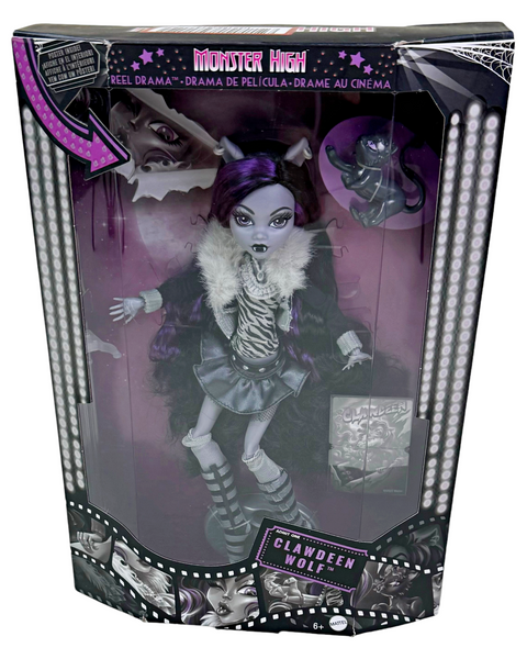 Monster High Reel Drama Black & White Collector Clawdeen Wolf Doll (HKN28)