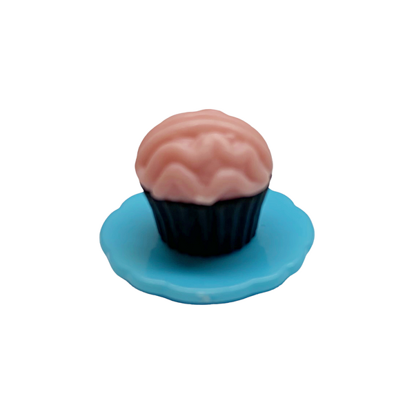 Monster High G3 Coffin Bean Spooky Cafe Playset Replacement Brain Frosting Cupcake On Blue Plate