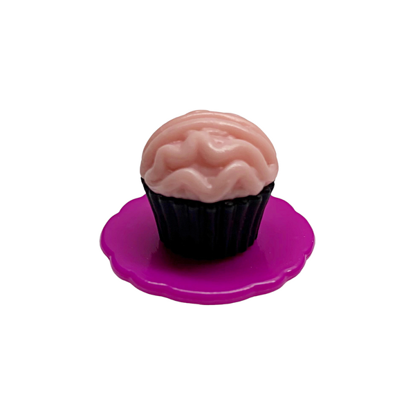 Monster High G3 Coffin Bean Spooky Cafe Playset Replacement Brain Frosting Cupcake On Purple Plate