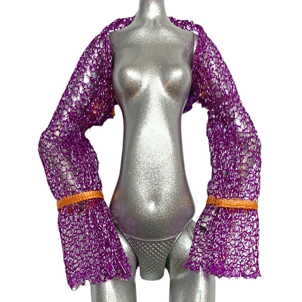 Purple & Orange Custom Shrug Accessory Fits Barbie Size Dolls