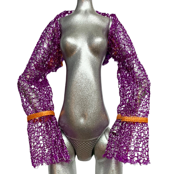 Purple & Orange Custom Shrug Accessory Fits Barbie Size Dolls