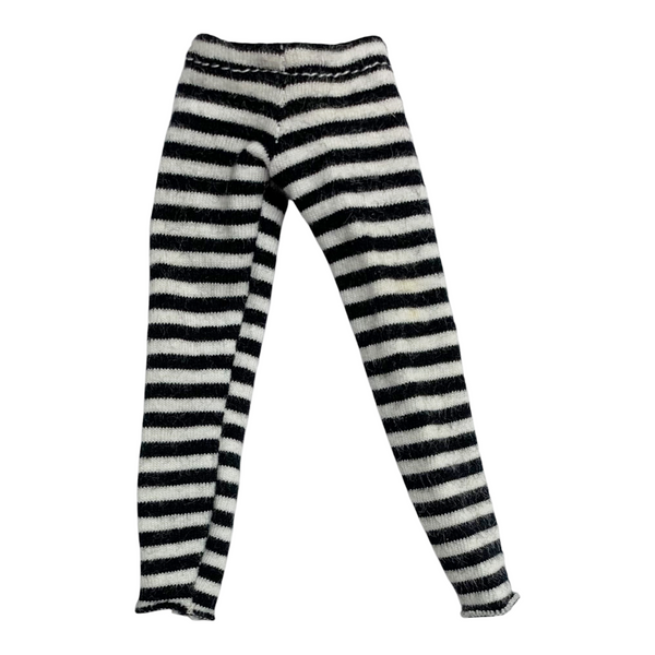 Black & White Stripe Doll Size Legging Pants Fits Bratz & Monster High Size Dolls