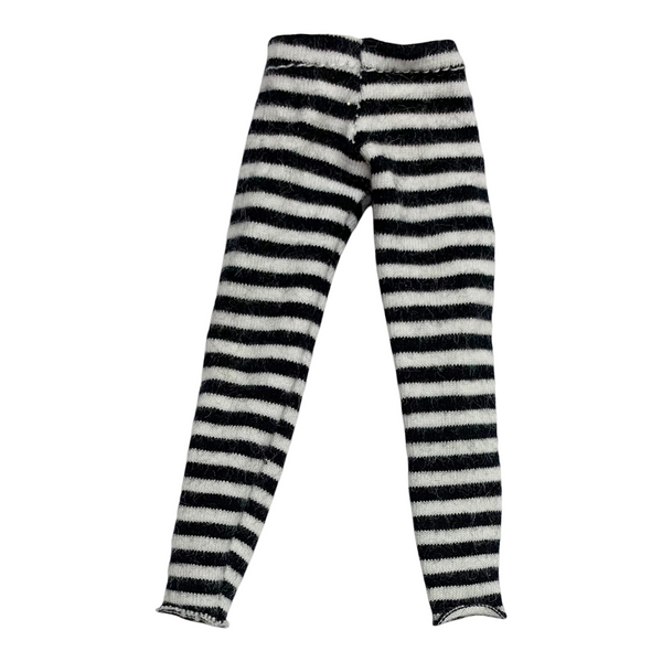 Black & White Stripe Doll Size Legging Pants Fits Bratz & Monster High Size Dolls