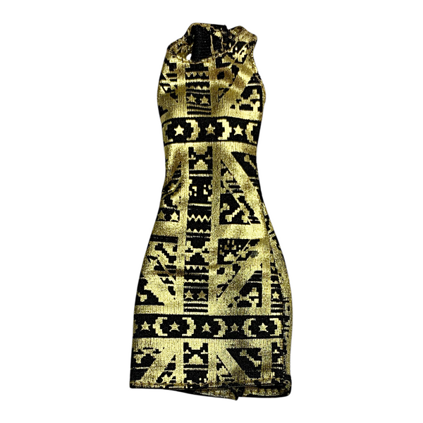 Monster High Clawdia Wolf Frights Camera Action Doll Outfit Replacement Gold Dress