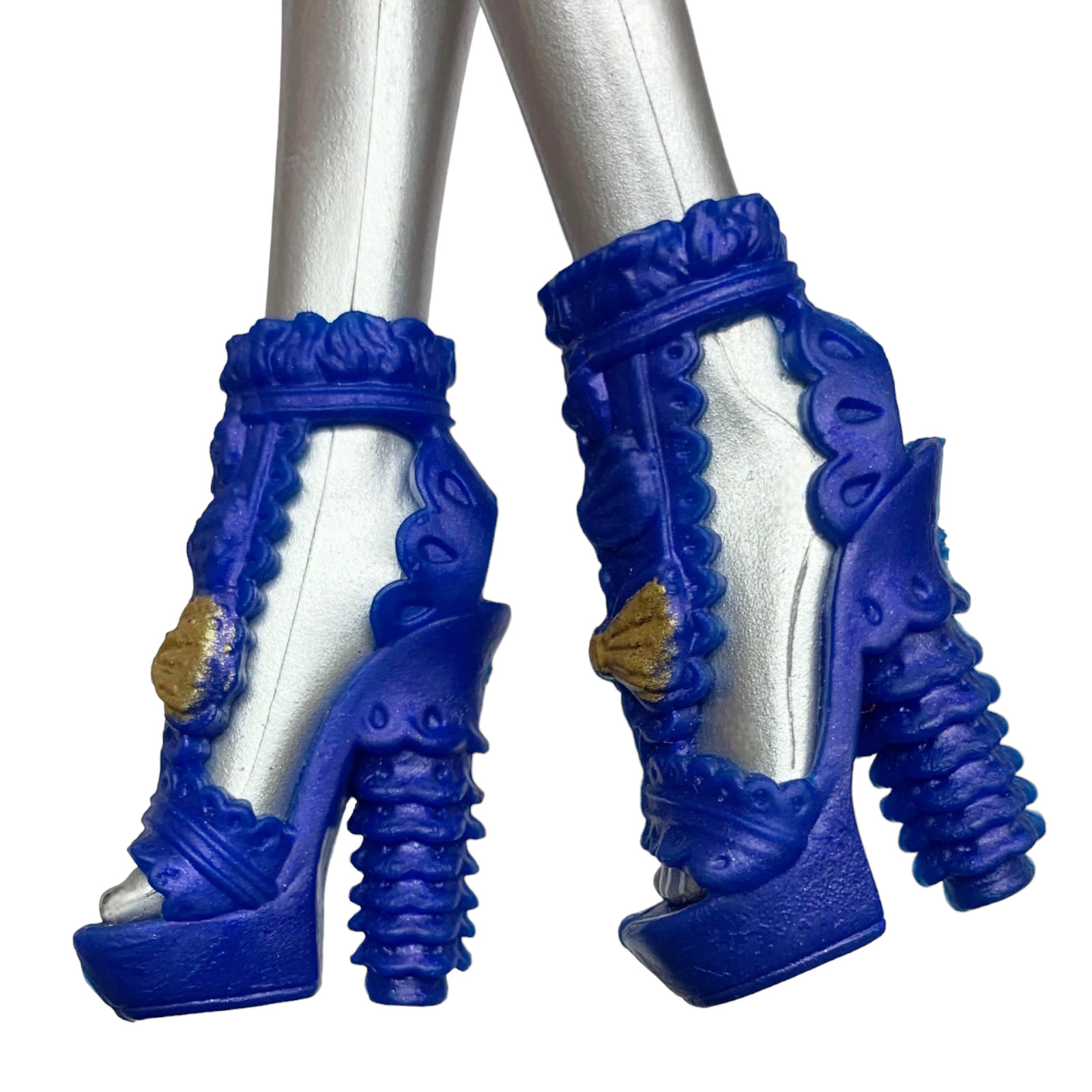 Ever After High Thronecoming Blondie Lockes Doll Replacement Shoes Blue & Gold Heels