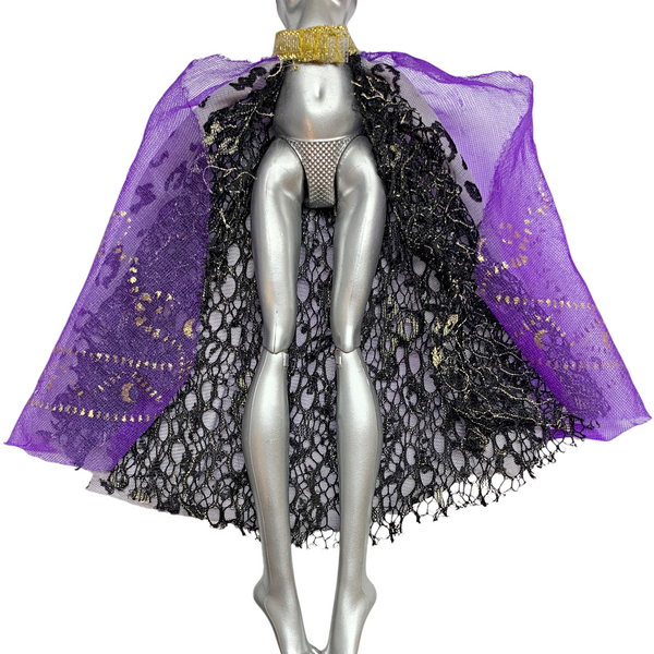 Monster High Clawdeen Wolf 13 Wishes Doll Outfit Replacement Purple Layered Skirt