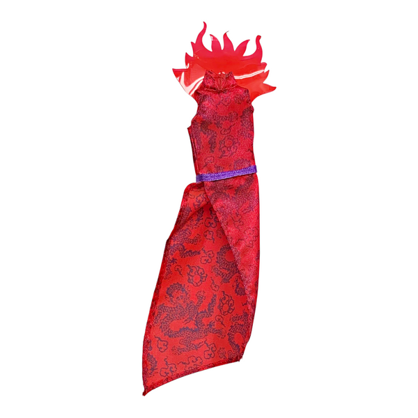 Monster High Jinafire Long Fierce Rockers Doll Outfit Replacement Long Red Dress Top