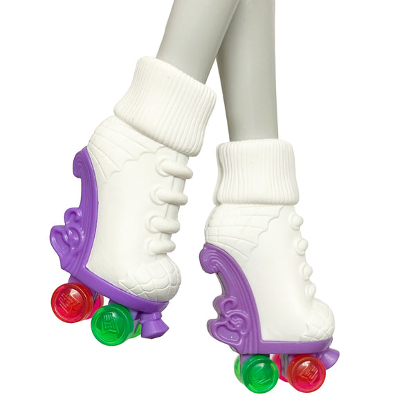 Monster High Roller Maze Operetta Doll Shoes Replacement White Roller Skates