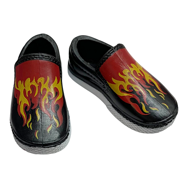 Monster High Heath Burns Home Ick Doll Outfit Replacement Black Flames Shoes