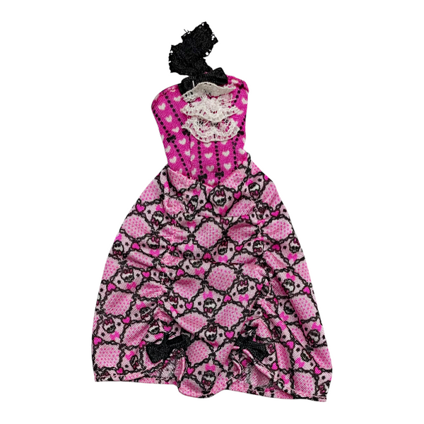 Monster High Draculaura Dot Dead Gorgeous Doll Outfit Replacement Pink & Black Dress