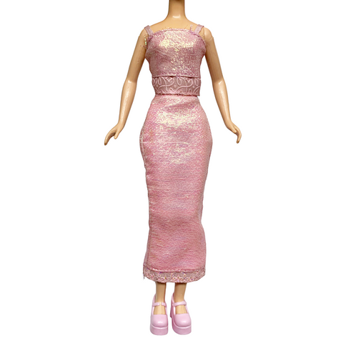 Mattel Mary-Kate And Ashley Doll Replacement Movie Magic Pink Dress & Shoes Outfit Set