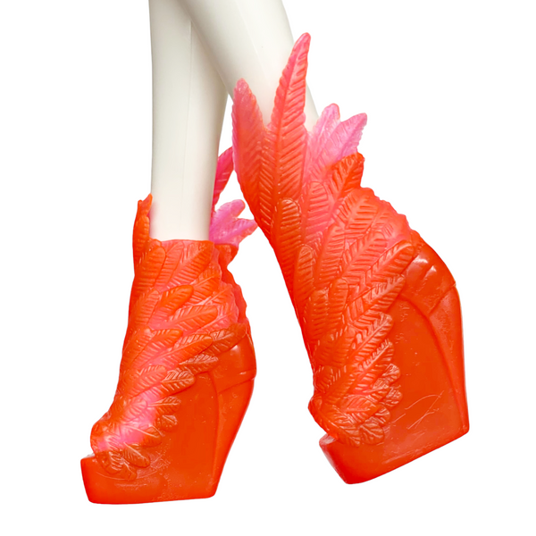 Monster High Inner Monster Fearfully Feisty Doll Outfit Replacement Orange Feather Shoes