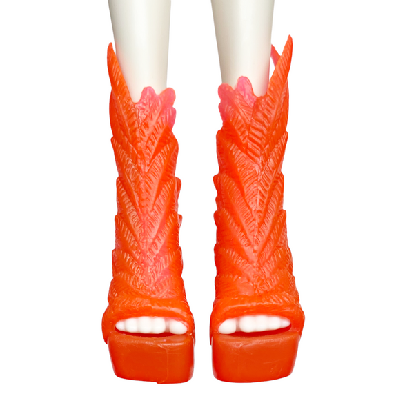 Monster High Inner Monster Fearfully Feisty Doll Outfit Replacement Orange Feather Shoes