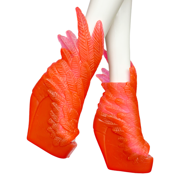 Monster High Inner Monster Fearfully Feisty Doll Outfit Replacement Orange Feather Shoes