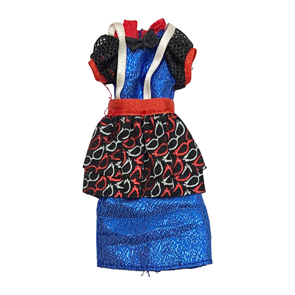 Monster High Ghoulia Yelps Ghouls Night Out Doll Outfit Replacement Blue & Red Dress