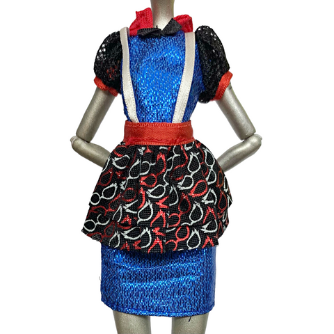 Monster High Ghoulia Yelps Ghouls Night Out Doll Outfit Replacement Blue & Red Dress