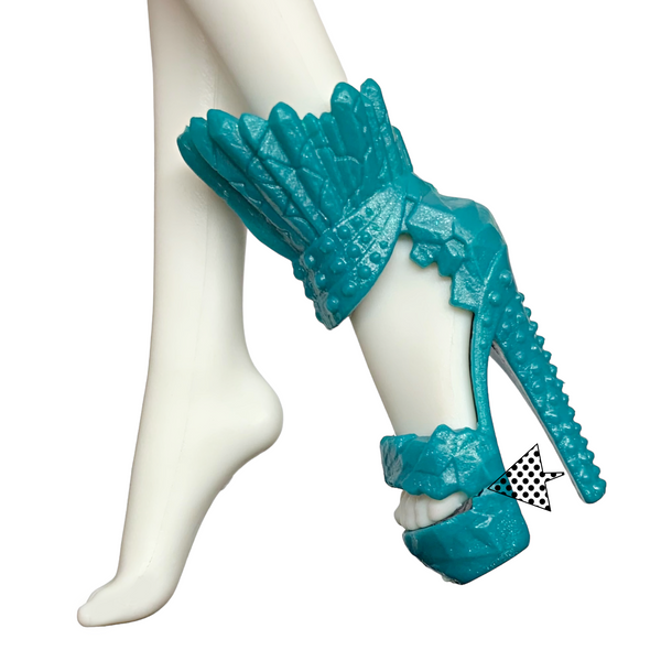 Monster High Boo York Catty Noir Doll Replacement Left Metallic Teal Blue Shoe