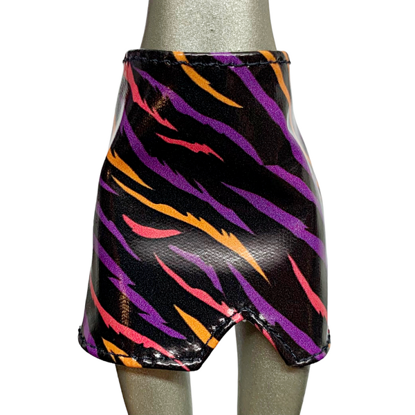 Monster High G3 Toralei Stripe Neon Frights Doll Replacement Black Tiger Stripe Pleather Skirt