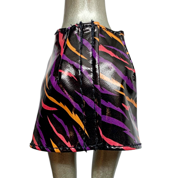 Monster High G3 Toralei Stripe Neon Frights Doll Replacement Black Tiger Stripe Pleather Skirt