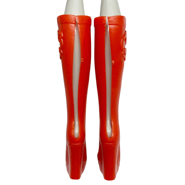 Monster High Elissabat Ghoulebrities In Londoom Doll Shoes Prototype Tall Red Skullette Logo Boots