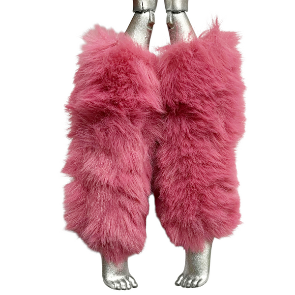 Pink Faux Fur Doll Size Leg Warmers Compatible With Monster High G1 Abbey Dolls