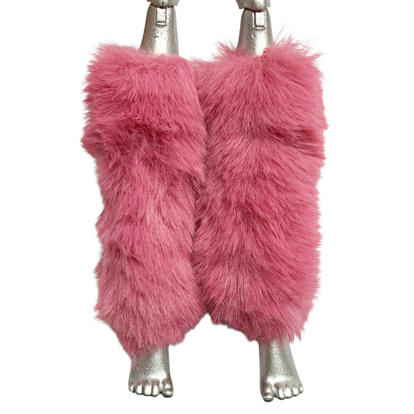 Pink Faux Fur Doll Size Leg Warmers Compatible With Monster High G1 Abbey Dolls