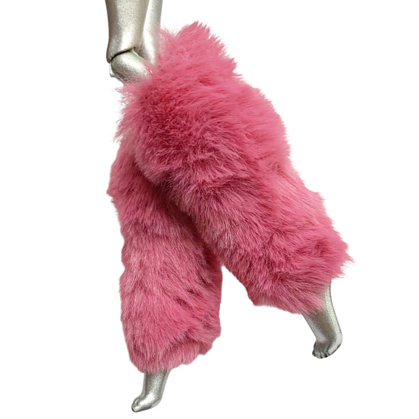 Pink Faux Fur Doll Size Leg Warmers Compatible With Monster High G1 Abbey Dolls