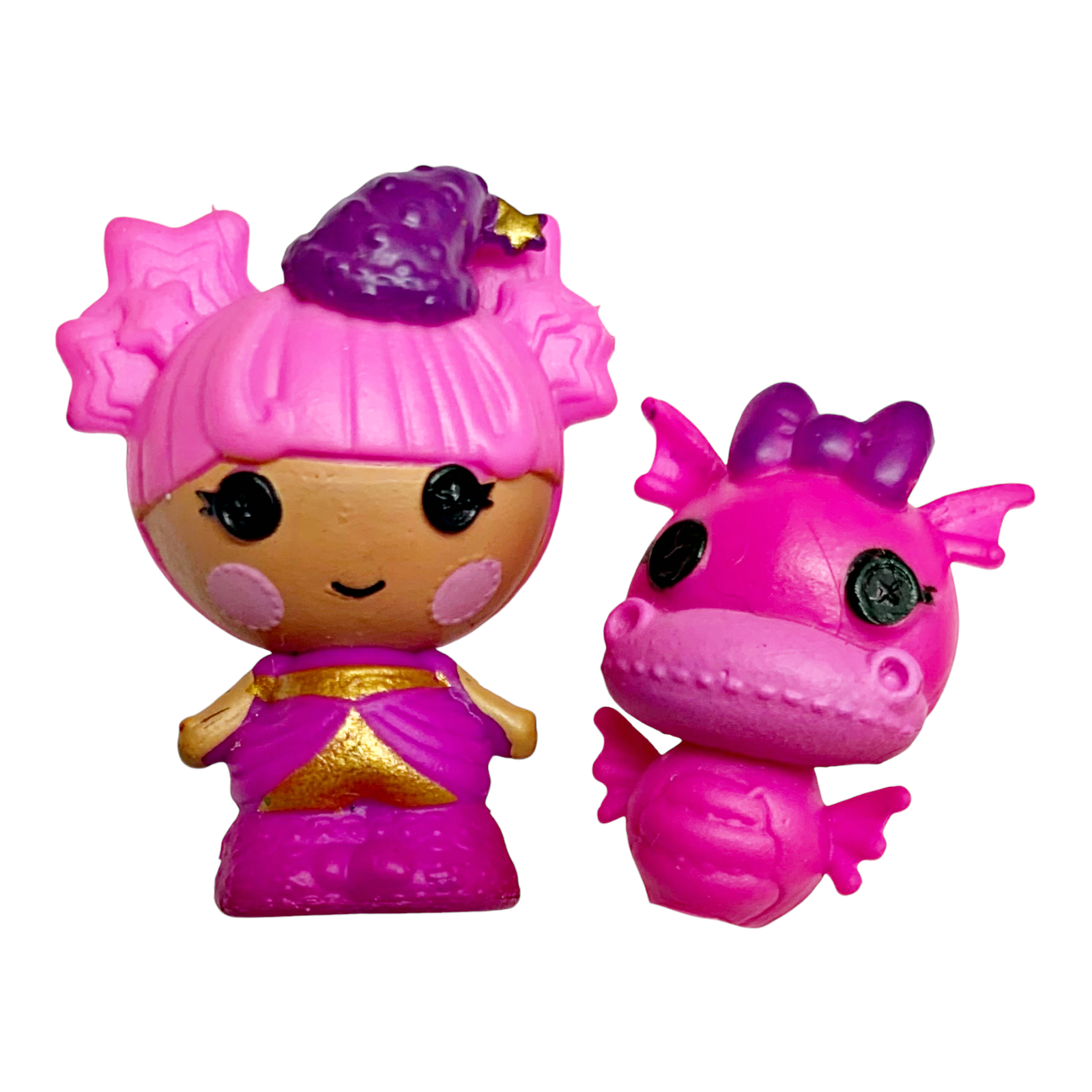 Lalaloopsy Tinies #410 Star Magic Spells Wizard & #422 Dragon Small Bead Style Dolls