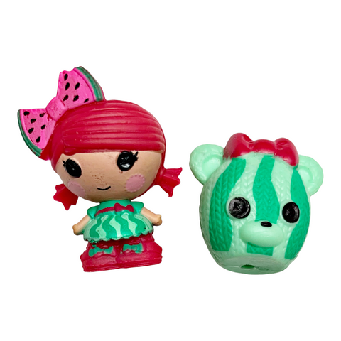 Lalaloopsy Tinies #430 Water Mellie Seeds & #434 Watermelon Bear Small Bead Style Dolls