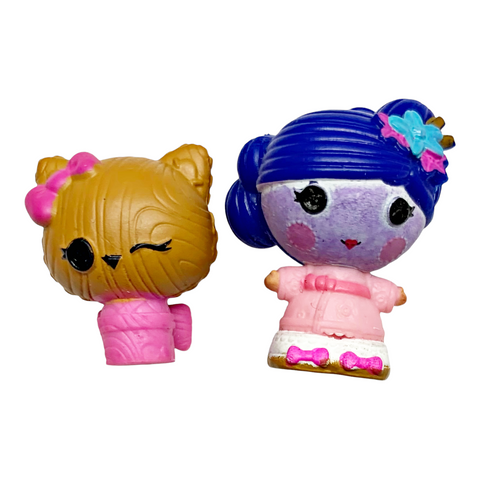 Lalaloopsy Tinies #416 Yuki Kimono & # 420 Kokeshi Cat Small Bead Style Dolls