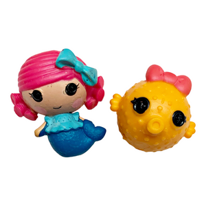 Lalaloopsy Tinies #110 Coral Sea Shells Mermaid & #157 Puffer Fish Small Bead Style Dolls