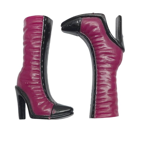 Mattel Barbie My Design Scene Accessory Pack Replacement Shoes Burgandy & Black Boots