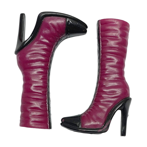 Mattel Barbie My Design Scene Accessory Pack Replacement Shoes Burgandy & Black Boots