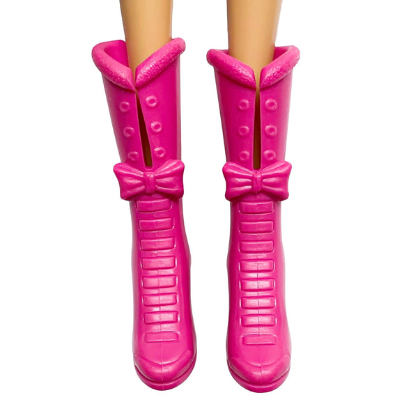 Musa Rock Style Replacement Shoes Solid All Pink Tall Boots Fits Winx Club Dolls