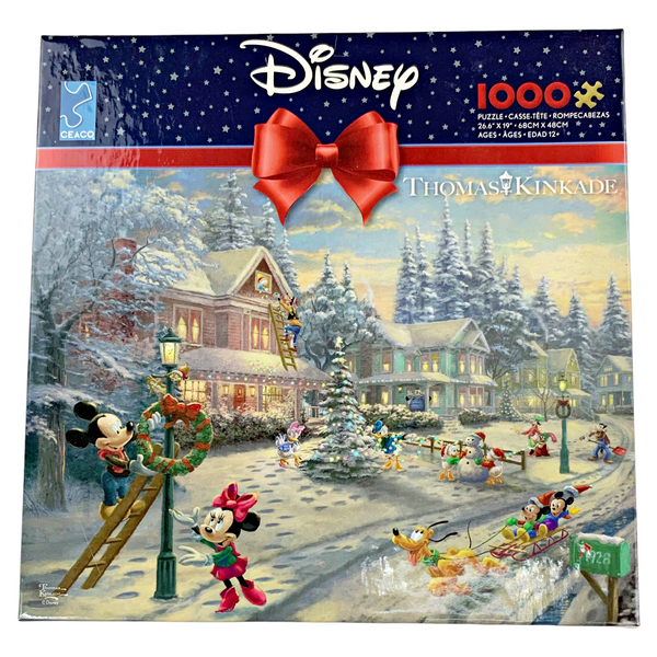 Disney Kinkade 1000 Piece Mickey's Victorian Christmas Holiday Puzzle