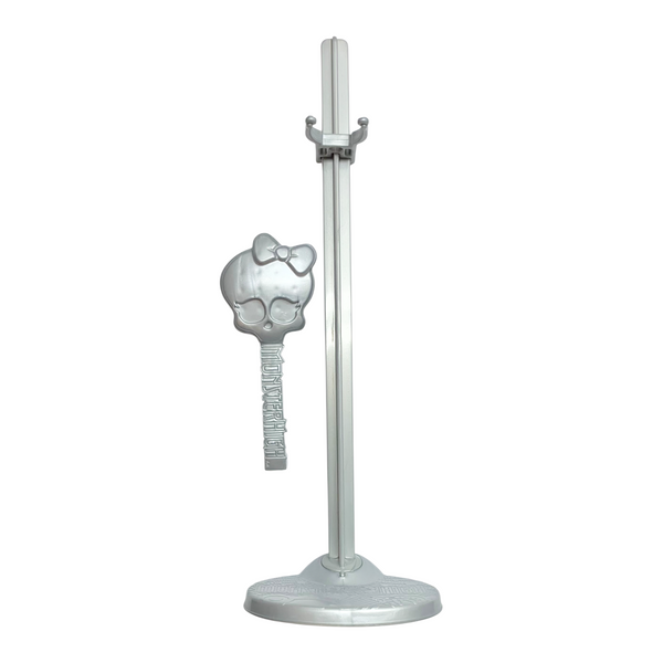 Monster High G1 Girl Doll Replacement Silver Stand & Brush Set