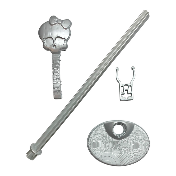 Monster High G1 Girl Doll Replacement Silver Stand & Brush Set