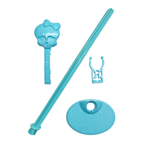 Monster High G1 Girl Doll Replacement Blue Stand & Brush Set
