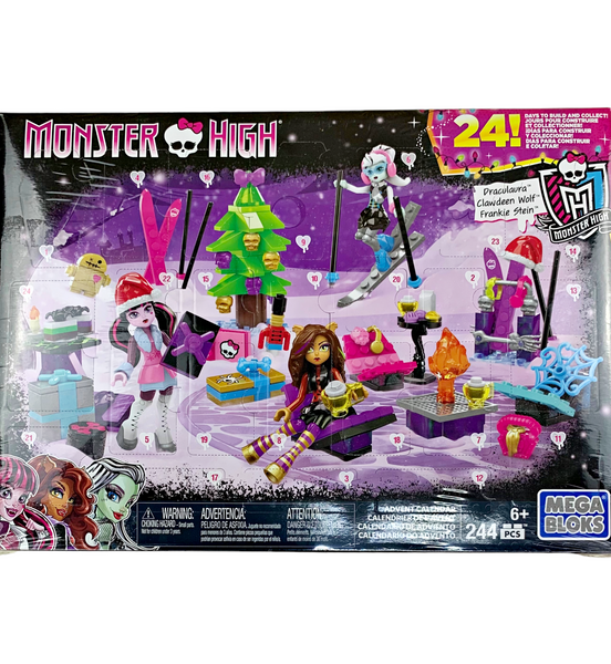 Monster High Mega Bloks Draculaura Clawdeen & Frankie Holiday Christmas Advent Calendar