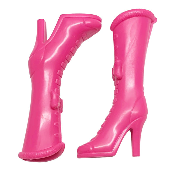 Musa Rock Style Replacement Shoes Solid All Pink Tall Boots Fits Winx Club Dolls