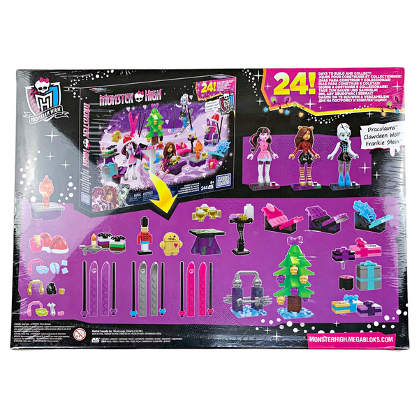 Monster High Mega Bloks Draculaura Clawdeen & Frankie Holiday Christmas Advent Calendar