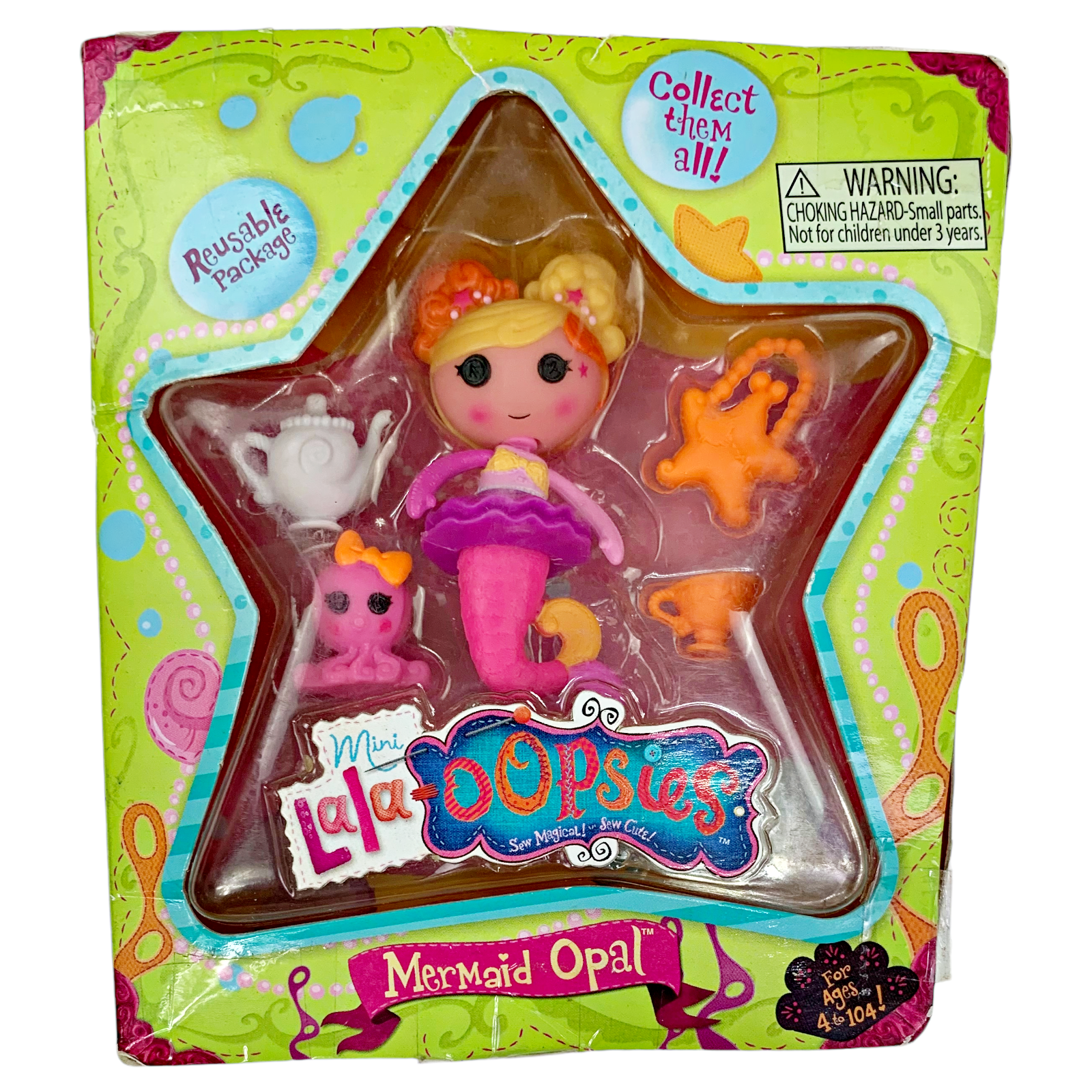 Mini Lalaloopsy Lala-Oopsies Mermaid Opal Doll With Octopus Pet